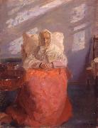 Anna Ancher Mrs Ane Brndum in the blue room oil